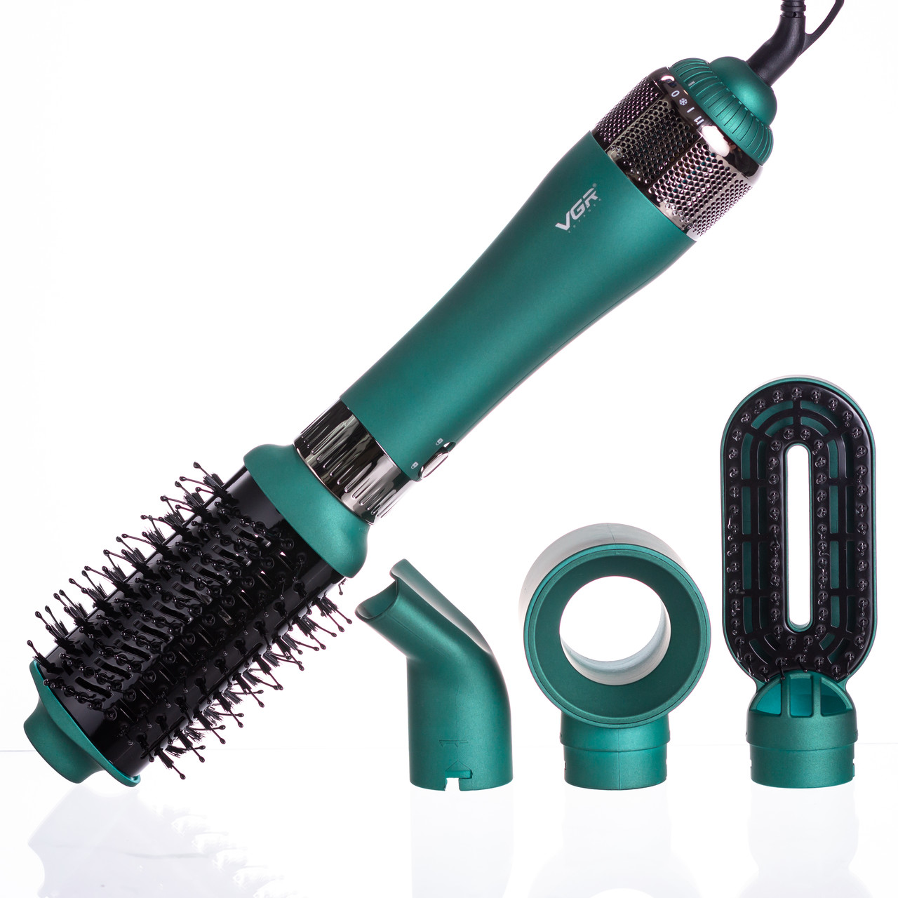Фен-щітка 4в1 з насадками, 1000 Вт професійний VGR V-493