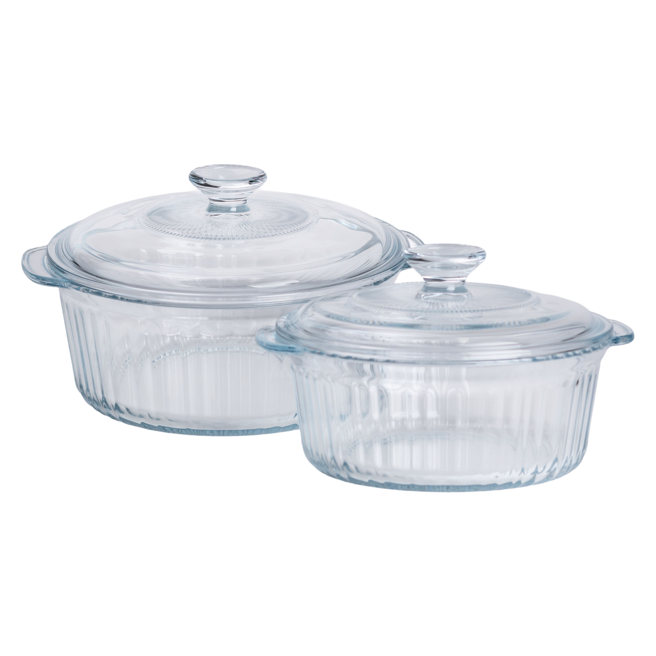 Форми для запікання набір 2 шт скляні з кришками круглі HP-34-26