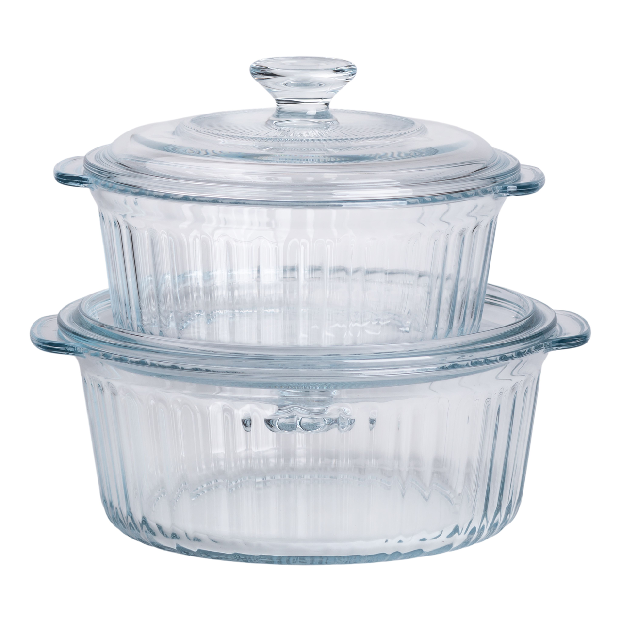 Форми для запікання набір 2 шт скляні з кришками круглі HP-34-26