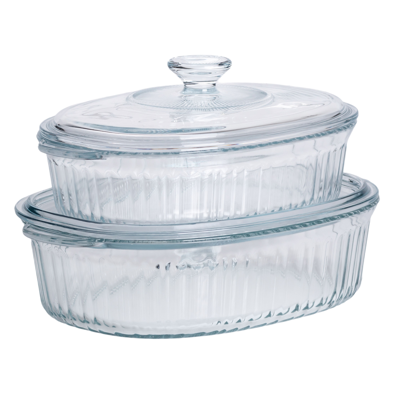 Форми для запікання набір 2 шт скляні з кришками овальні HP-34-27