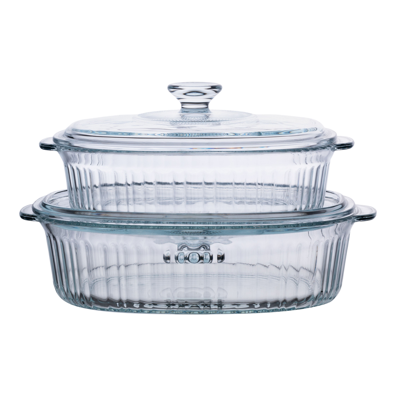 Форми для запікання набір 2 шт скляні з кришками овальні HP-34-27