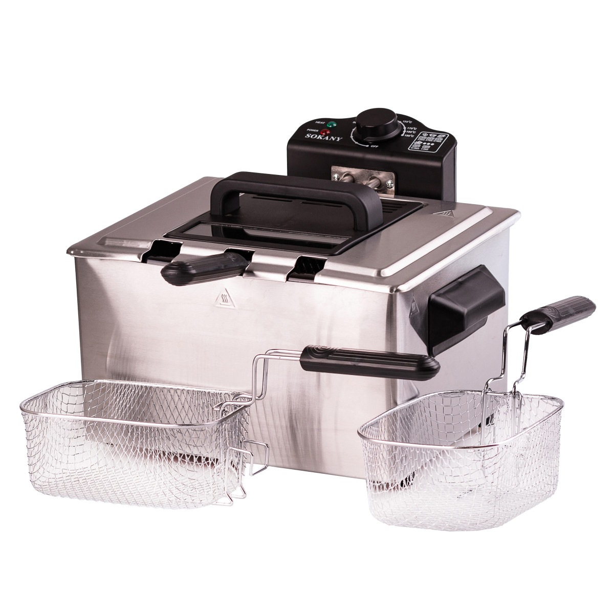 Професійна електрофритюрниця Sokany WJ801 об'ємом 5 літрів із трьома кошиками