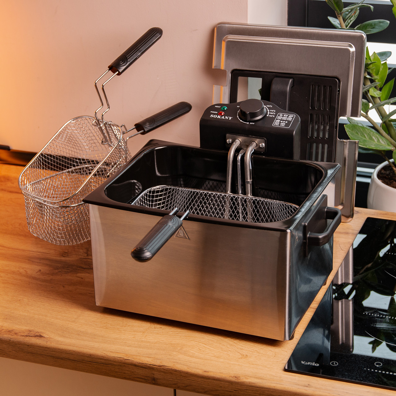 Фритюрниця Sokany WJ801 електрична на 5 літрів, професійна