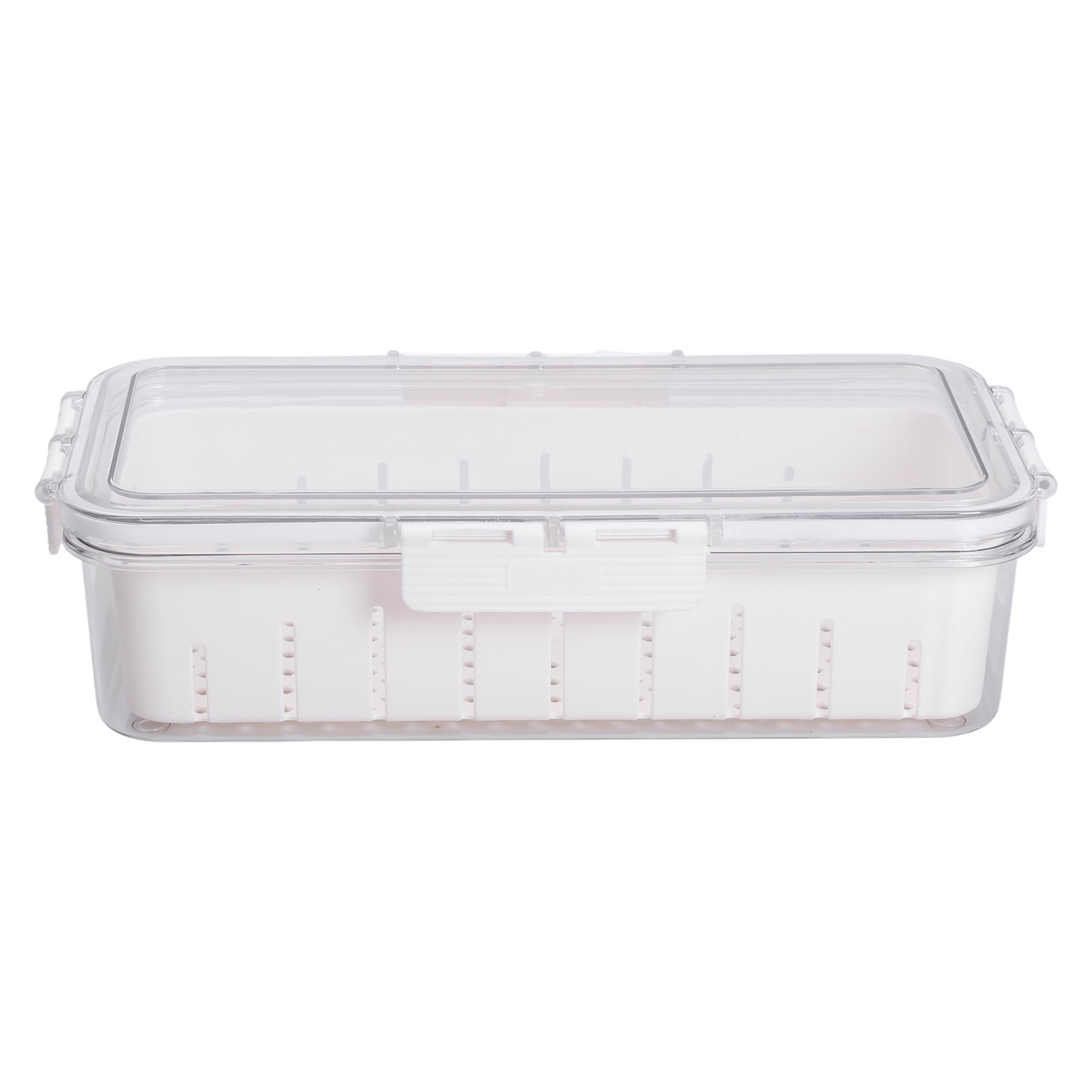 Контейнер для їжі герметичний 31х16х7.5 см судок для їжі пластиковий зі знімною підставкою 2 л Білий HP-27-12