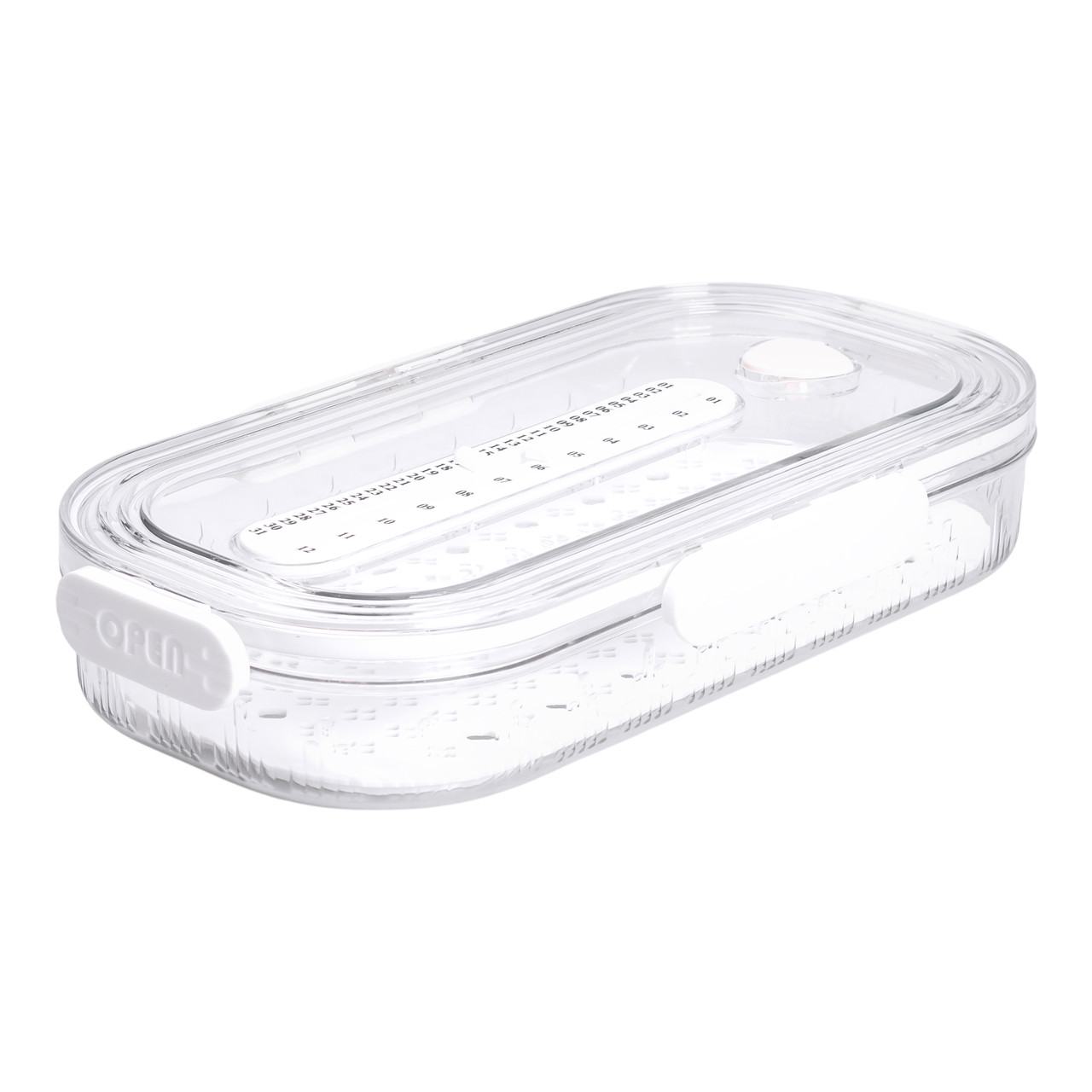 Контейнер для їжі пластиковий 32.5х17.5х6 см харчовий контейнер з індикатором дати 1 л Білий HP-27-7