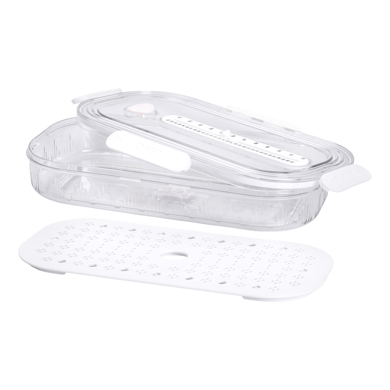 Контейнер для їжі пластиковий 32.5х17.5х6 см харчовий контейнер з індикатором дати 1 л Білий HP-27-7