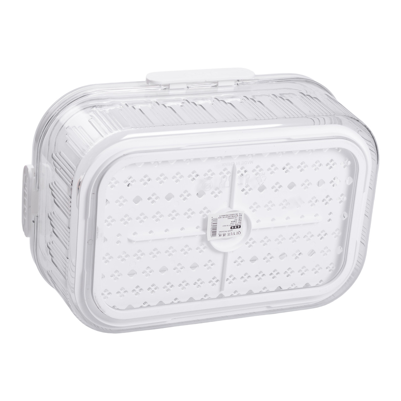Контейнер для їжі пластиковий 32.5х22.5х11 см харчовий контейнер з індикатором дати 4.2 л Білий HP-27-2