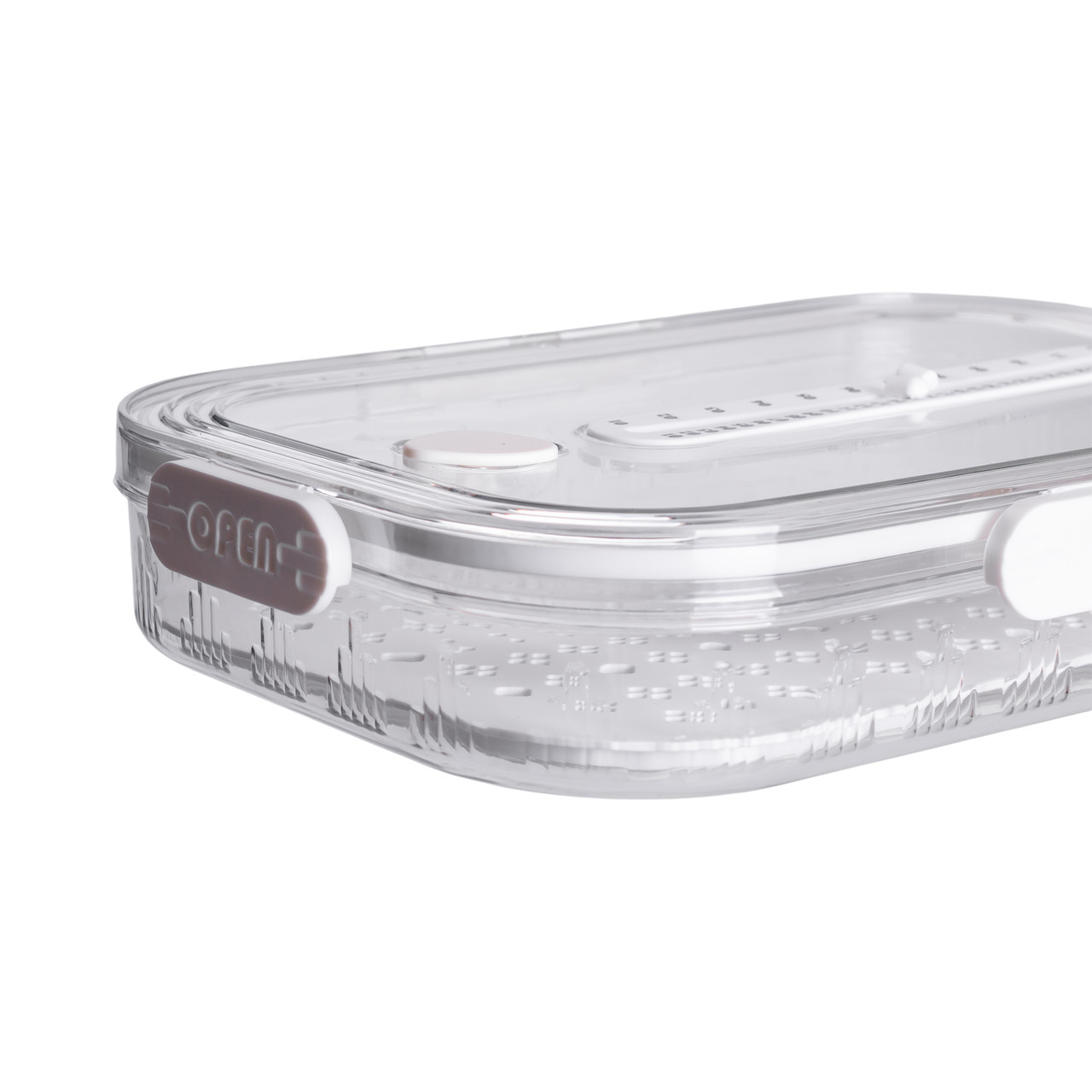 Контейнер для їжі пластиковий 32.5х22.5х6 см з індикатором дати та регулюванням вологості харчовий контейнер Білий HP-27-6