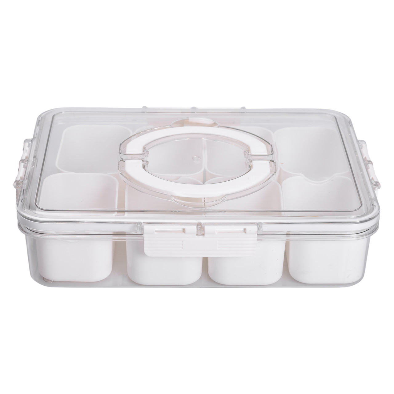 Контейнер для їжі з 8 відсіками 31х24х7 см судок для їжі пластиковий 2.5 л Білий HP-27-3