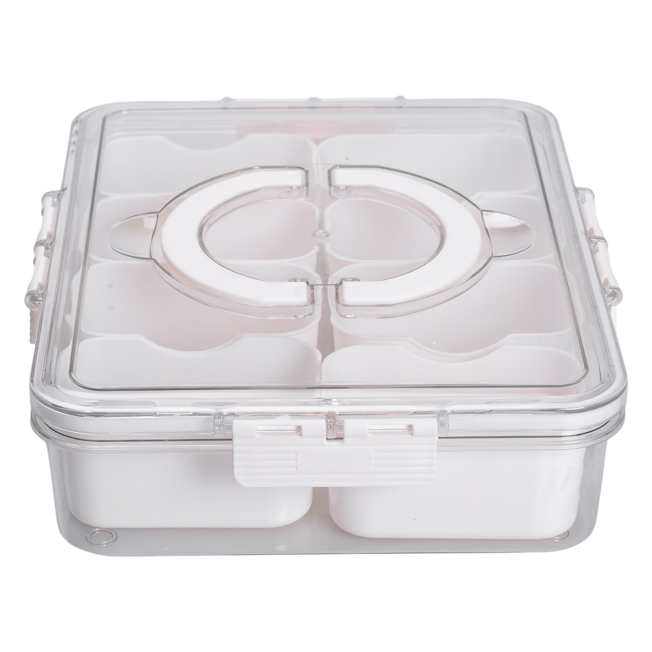 Контейнер для їжі з 8 відсіками 31х24х7 см судок для їжі пластиковий 2.5 л Білий HP-27-3