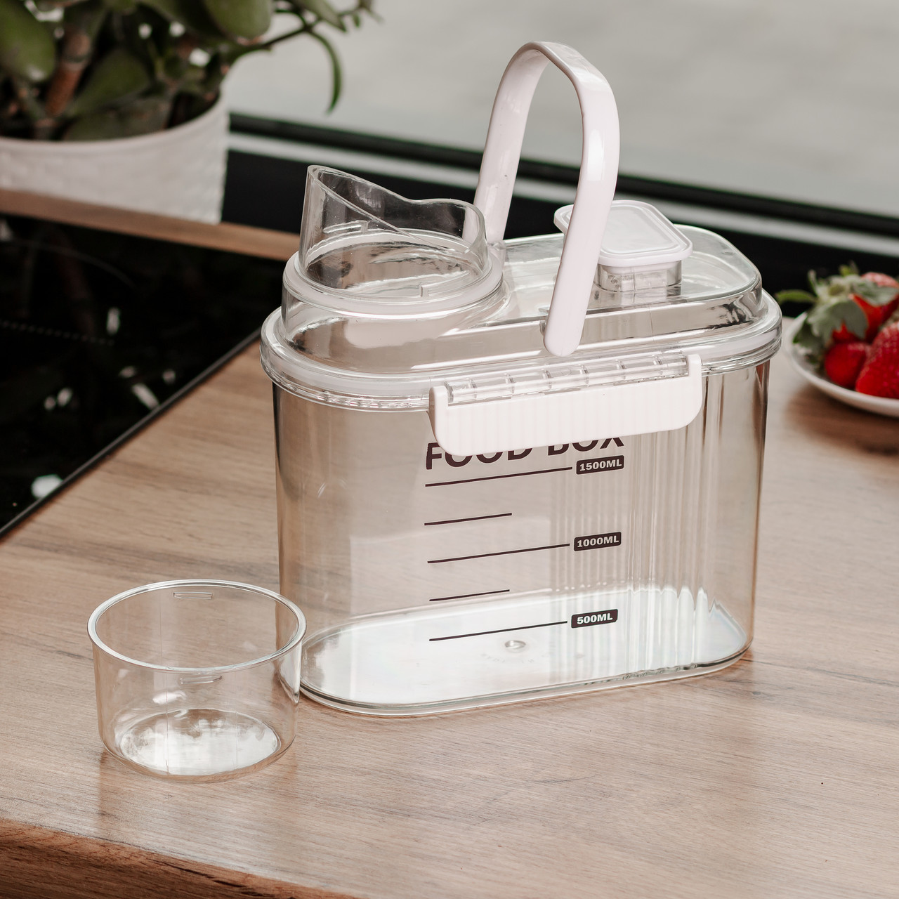 Контейнер для зберігання сипучих продуктів 20х11х22 см з дозатором і мірною шкалою ємність для круп 2л HP-27-13