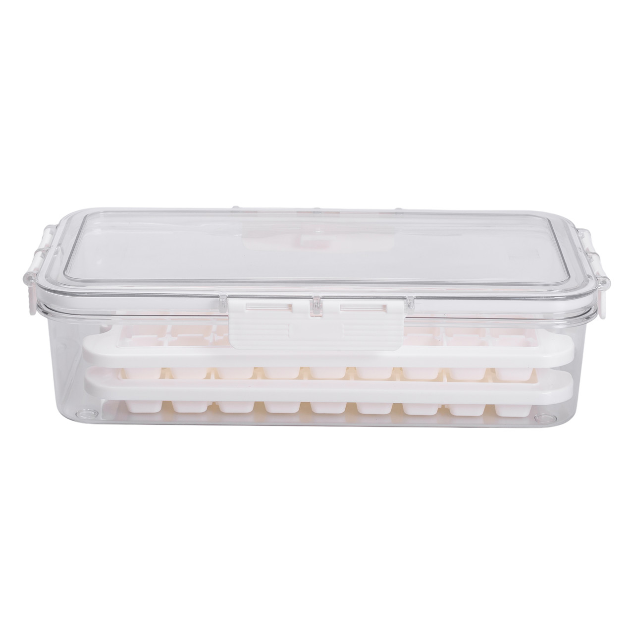 Контейнер для заморозки льоду з кришкою 72 відсіку 30.5х16х7.5 см харчовий контейнер пластиковий Бежевий HP-27-9