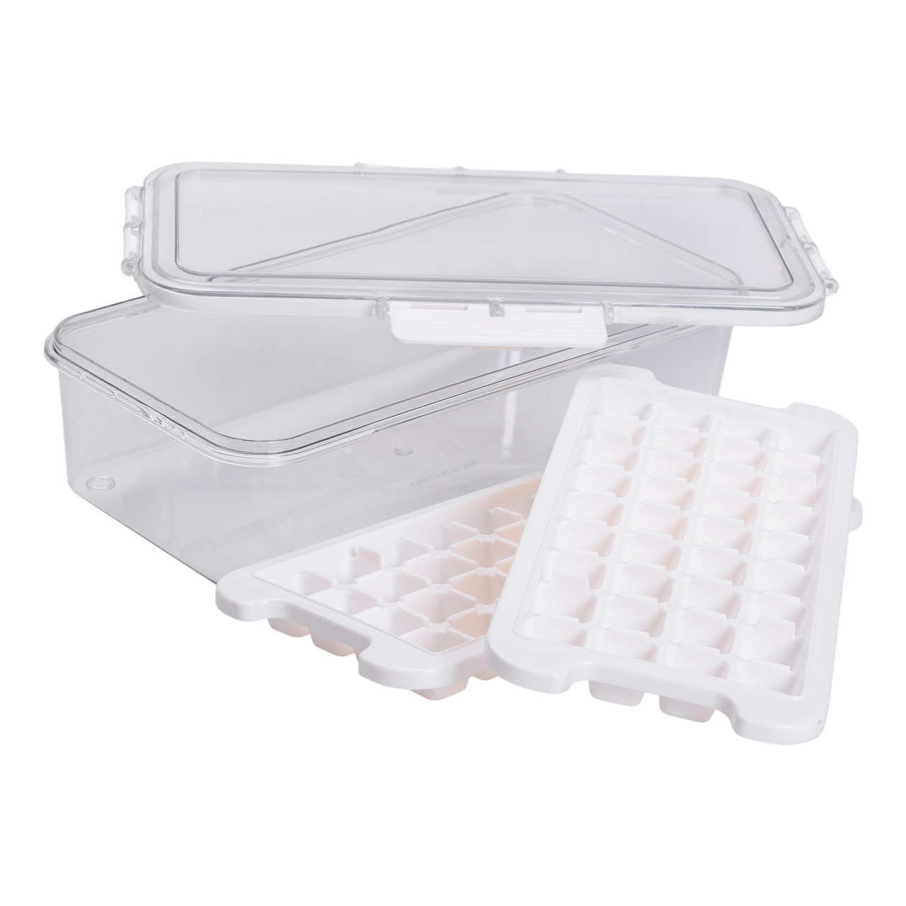 Контейнер для заморозки льоду з кришкою 72 відсіку 30.5х16х7.5 см харчовий контейнер пластиковий Бежевий HP-27-9