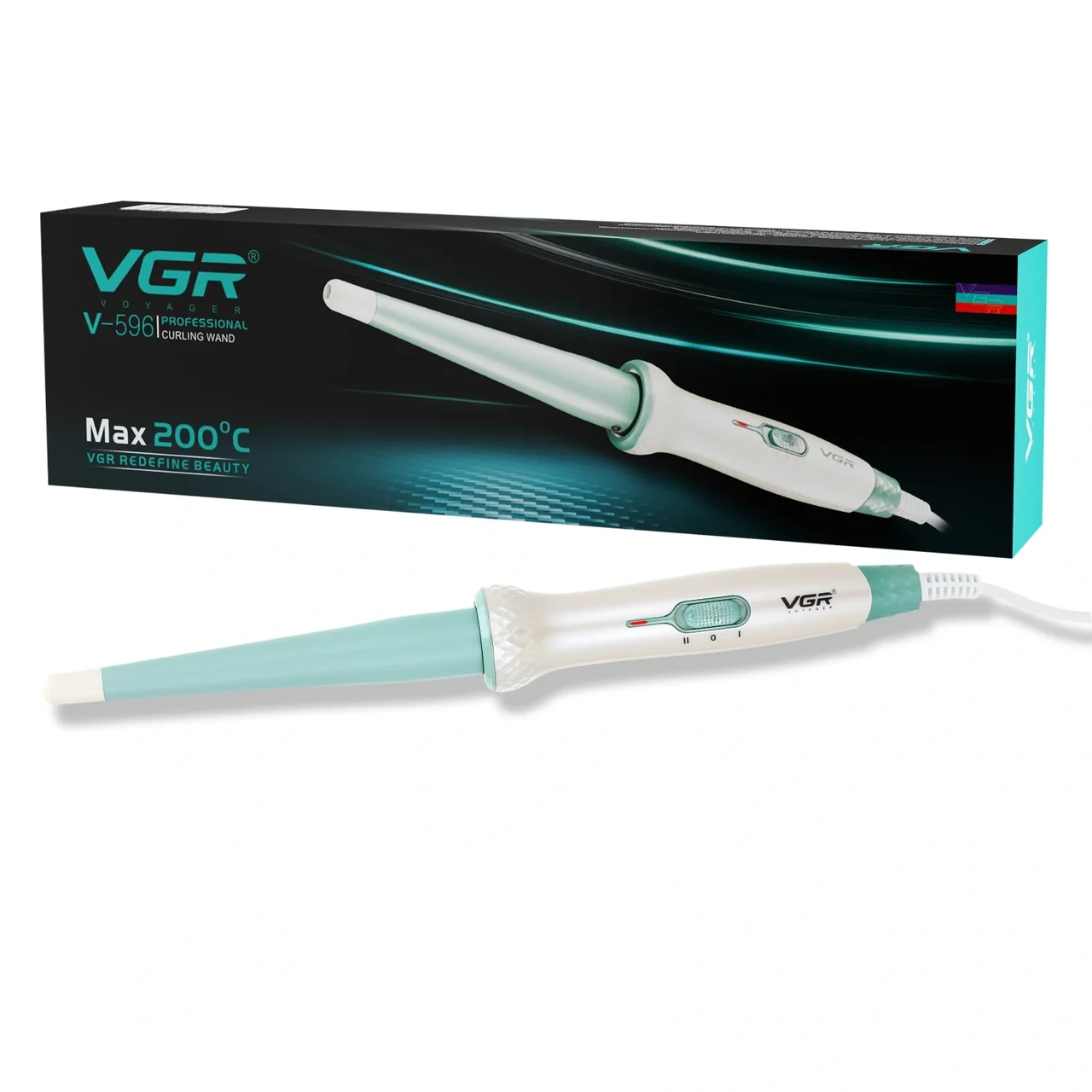 Конусна плойка для волосся з керамічним покриттям VGR V-596