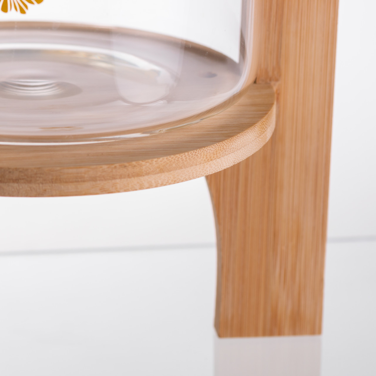 Лимонадниця з краном на дерев'яній підставці 3.6 л скляна лимонадниця диспенсер для напоїв HP-34-17