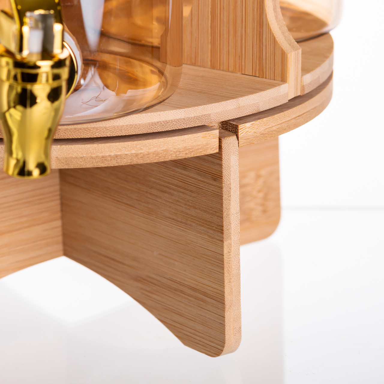 Лимонадниця скляна 3в1 на підставці із золотими кранами 5.5 л HP-34-28