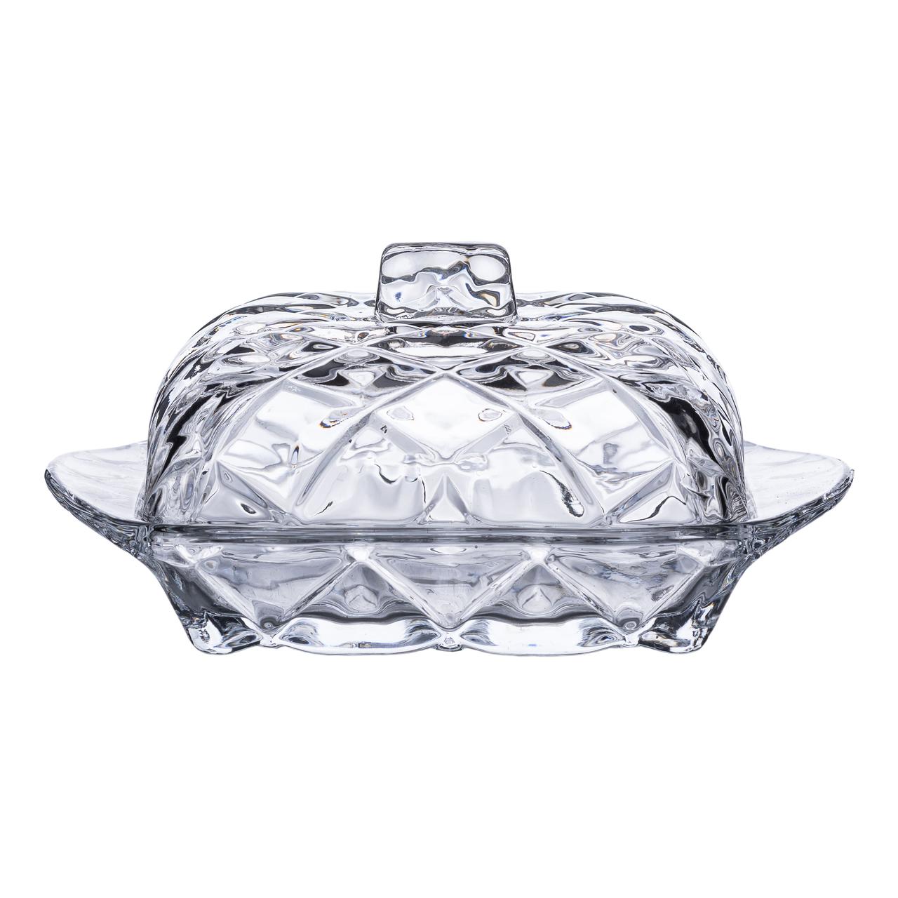 Скляна маслянка з кришкою HP-YH-45 розміром 16.5×10.5×8 см