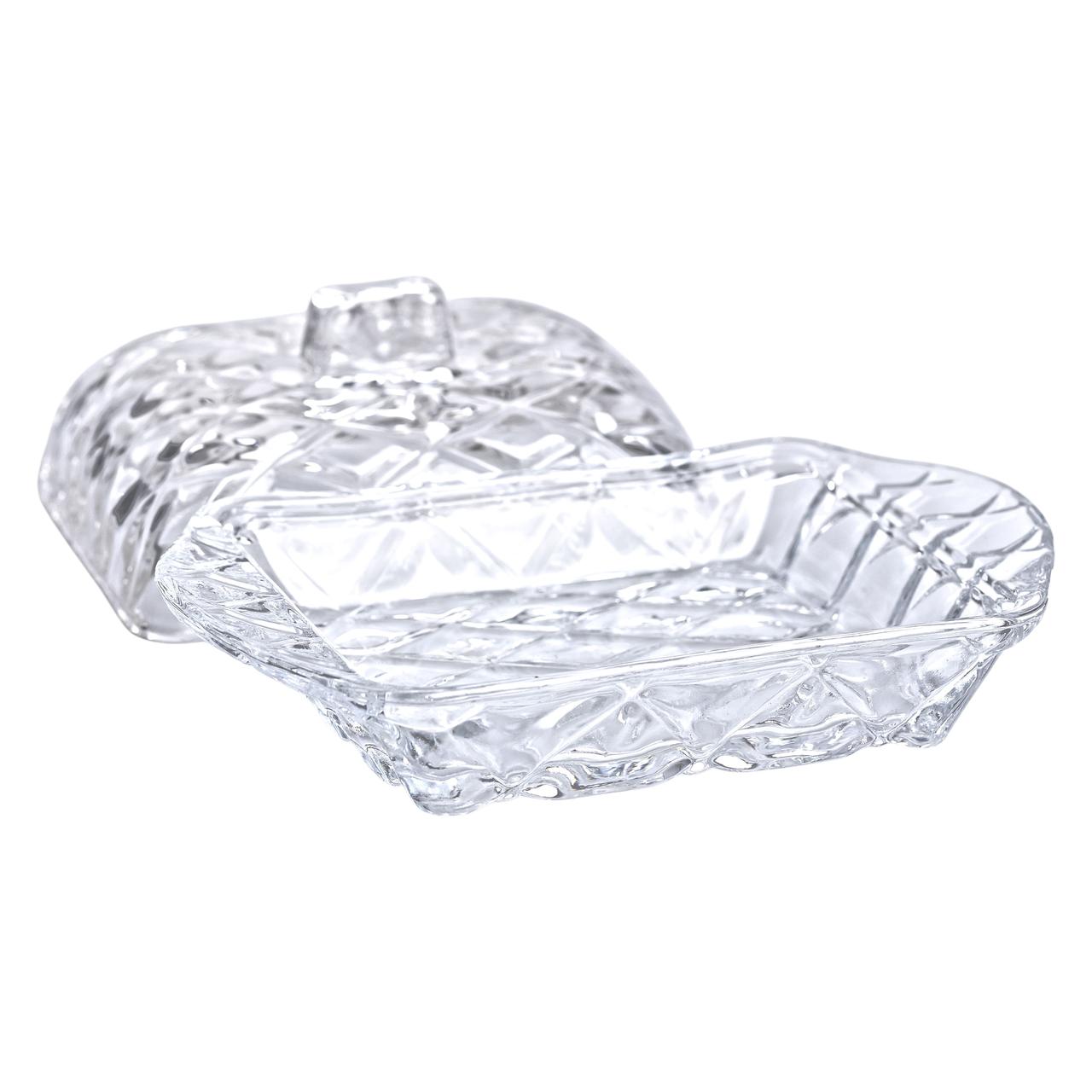 Маслянка скляна для вершкового масла з кришкою 16.5х10.5х8 см підставка для вершкового масла HP-YH-45