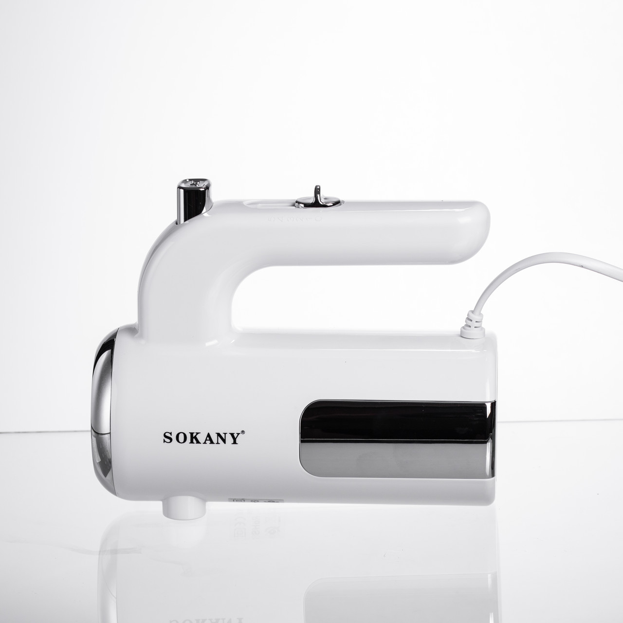 Міксер ручний 2 насадки вінчики та гаки для тіста білий Sokany SK-02025
