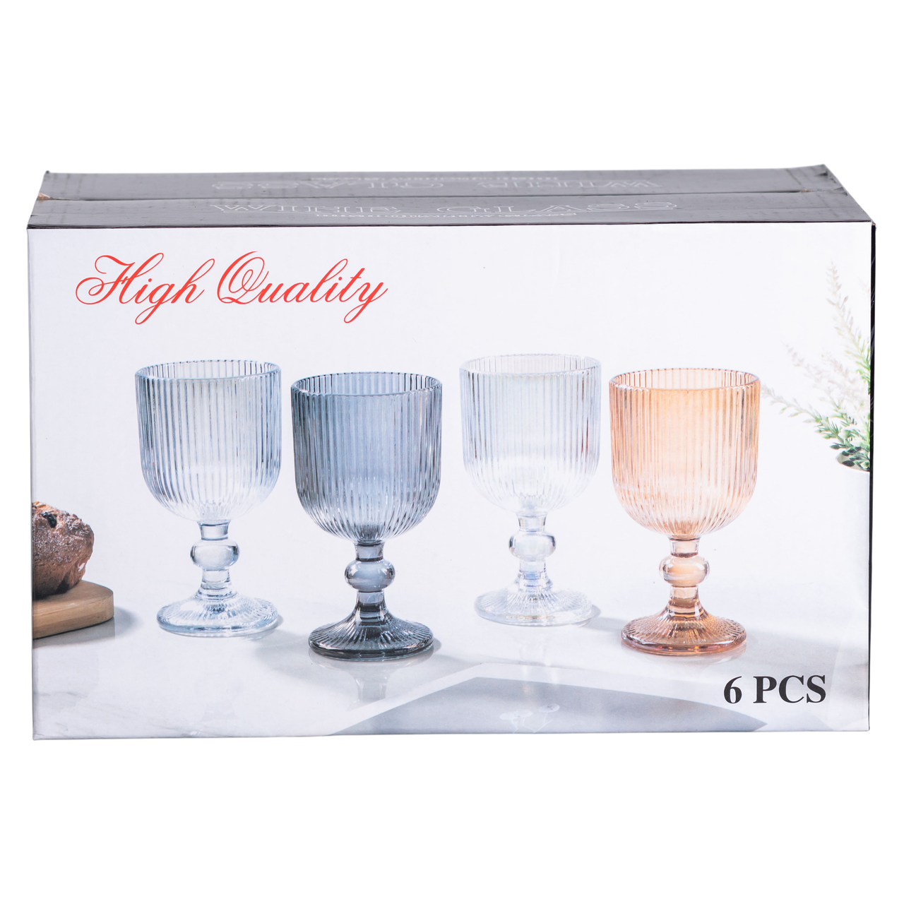 Набір келихів для вина 6 шт по 220 мл на низькій ніжці Прозорий HP-19-104