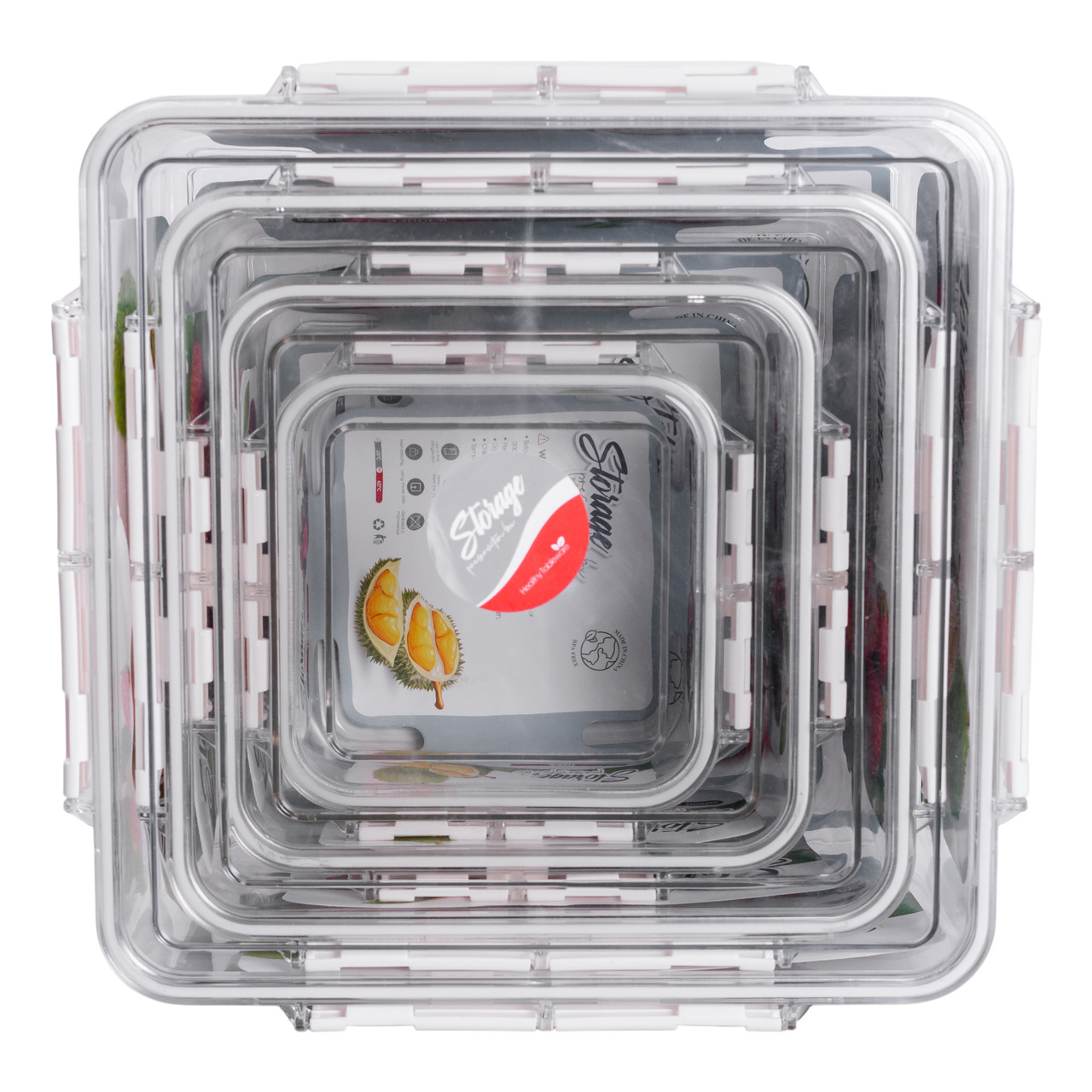 Набір харчових контейнерів для їжі 4 шт 0.7/1.7/3.3/5.7 л на засувках HP-27-4