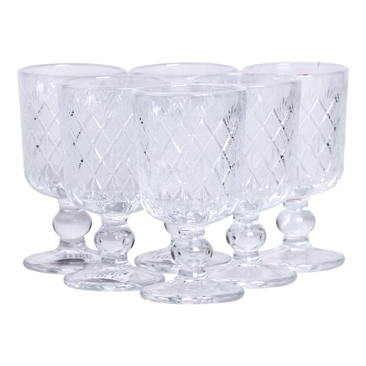 Набір чарок 6 шт по 50 мл скляні на ніжці HP-19-129