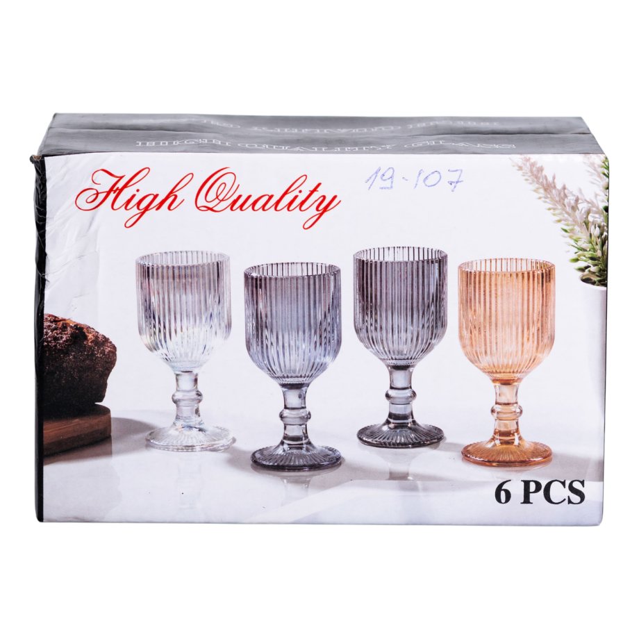 Набір чарок на ніжці 6 шт скляні 50 мл HP-19-107