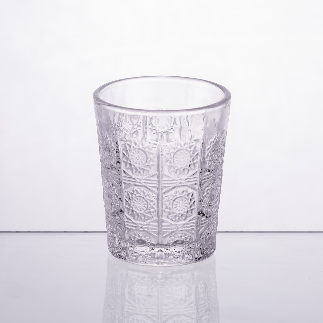 Набір скляних стаканів 6 шт по 50 мл з візерунком, прозорі HP-19-132