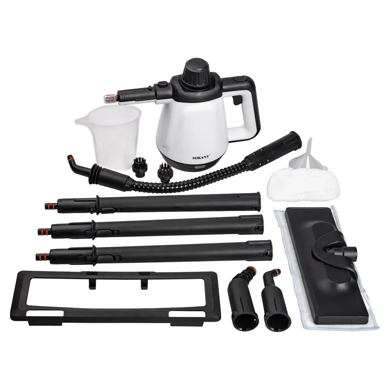 Пароочисник ручний з насадками 1200 Вт парова чистка Білий Sokany SK-11047