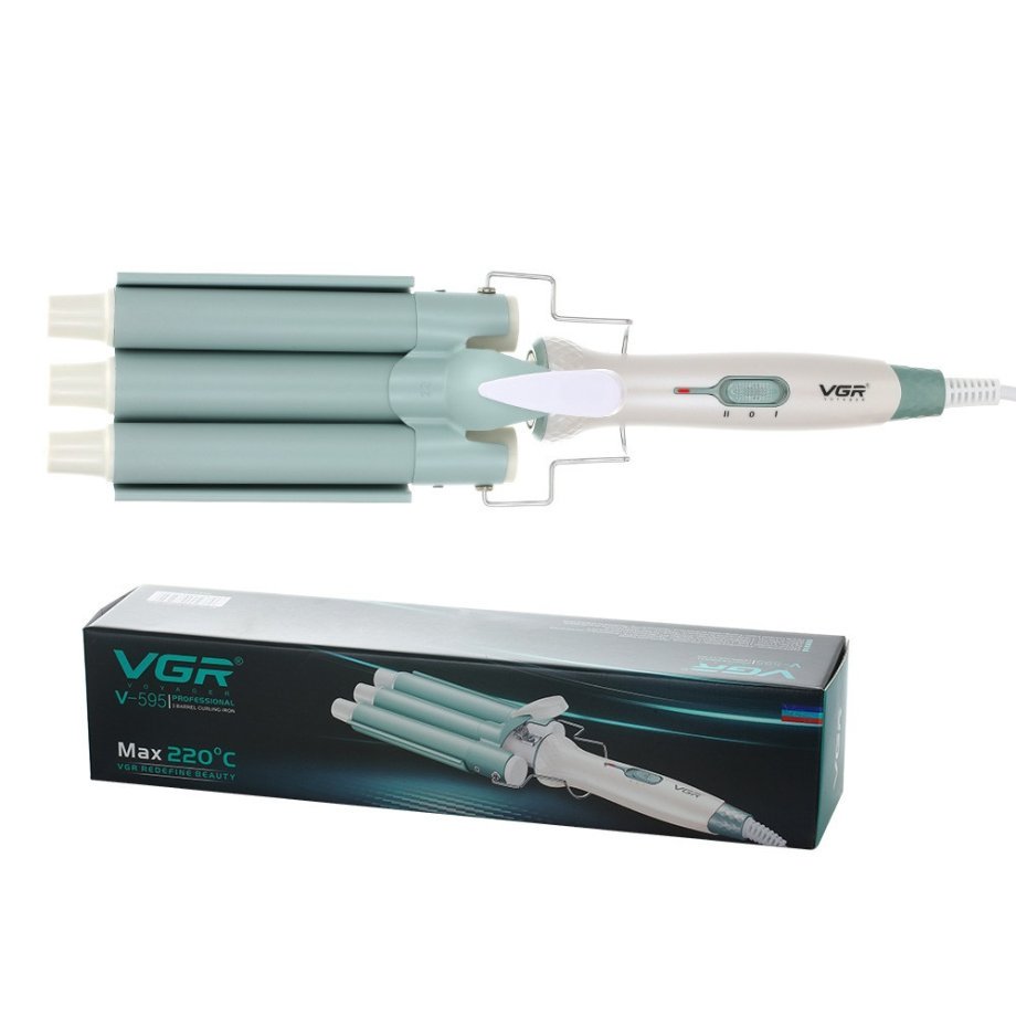 Плойка для волосся потрійна з регулятором температури керамічна VGR HP-V-595