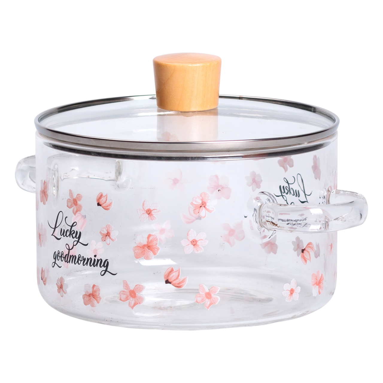 Скляна каструля прозора 1.7 літр з кришкою жароміцна HP-34-22