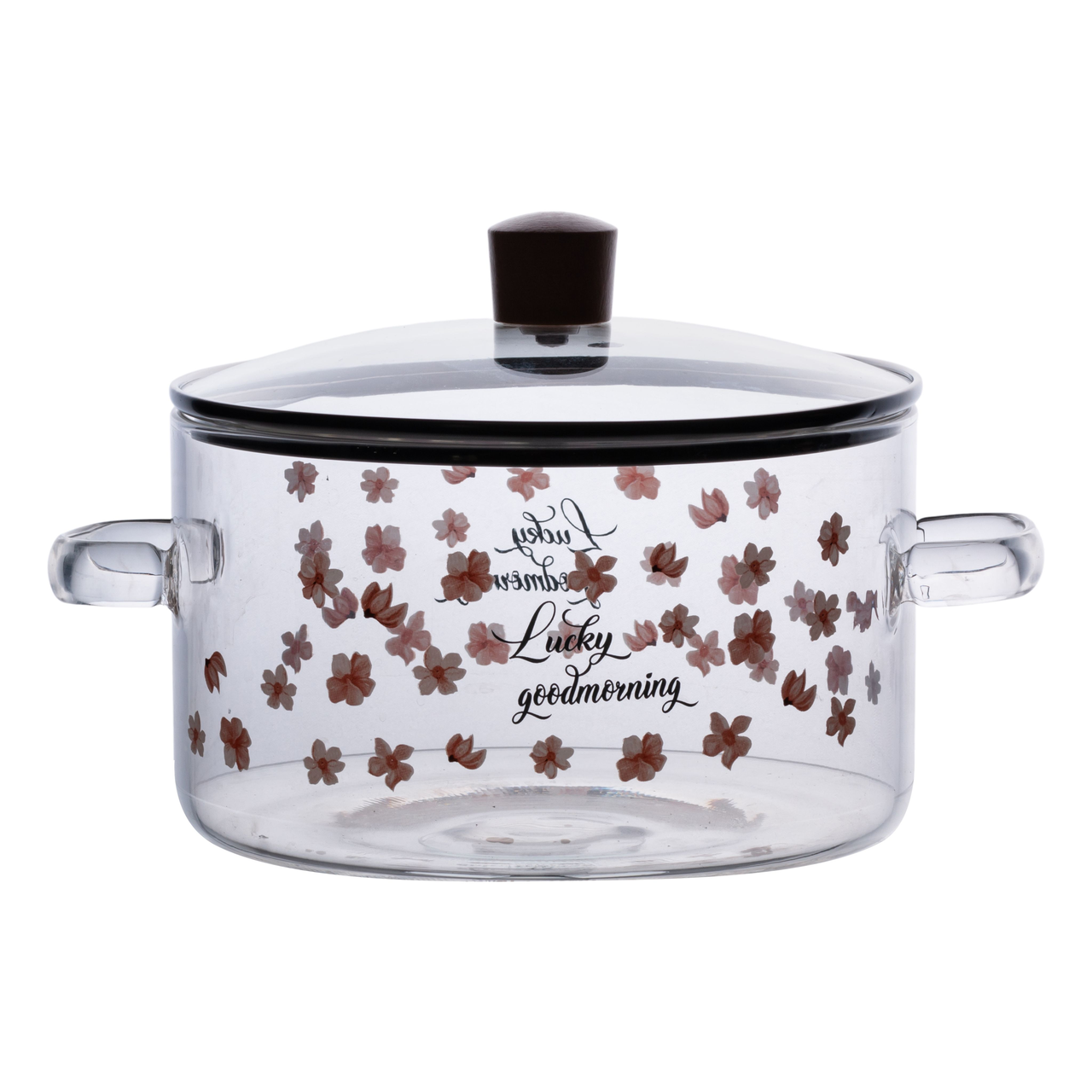 Скляна каструля прозора 1.7 літр з кришкою жароміцна HP-34-22