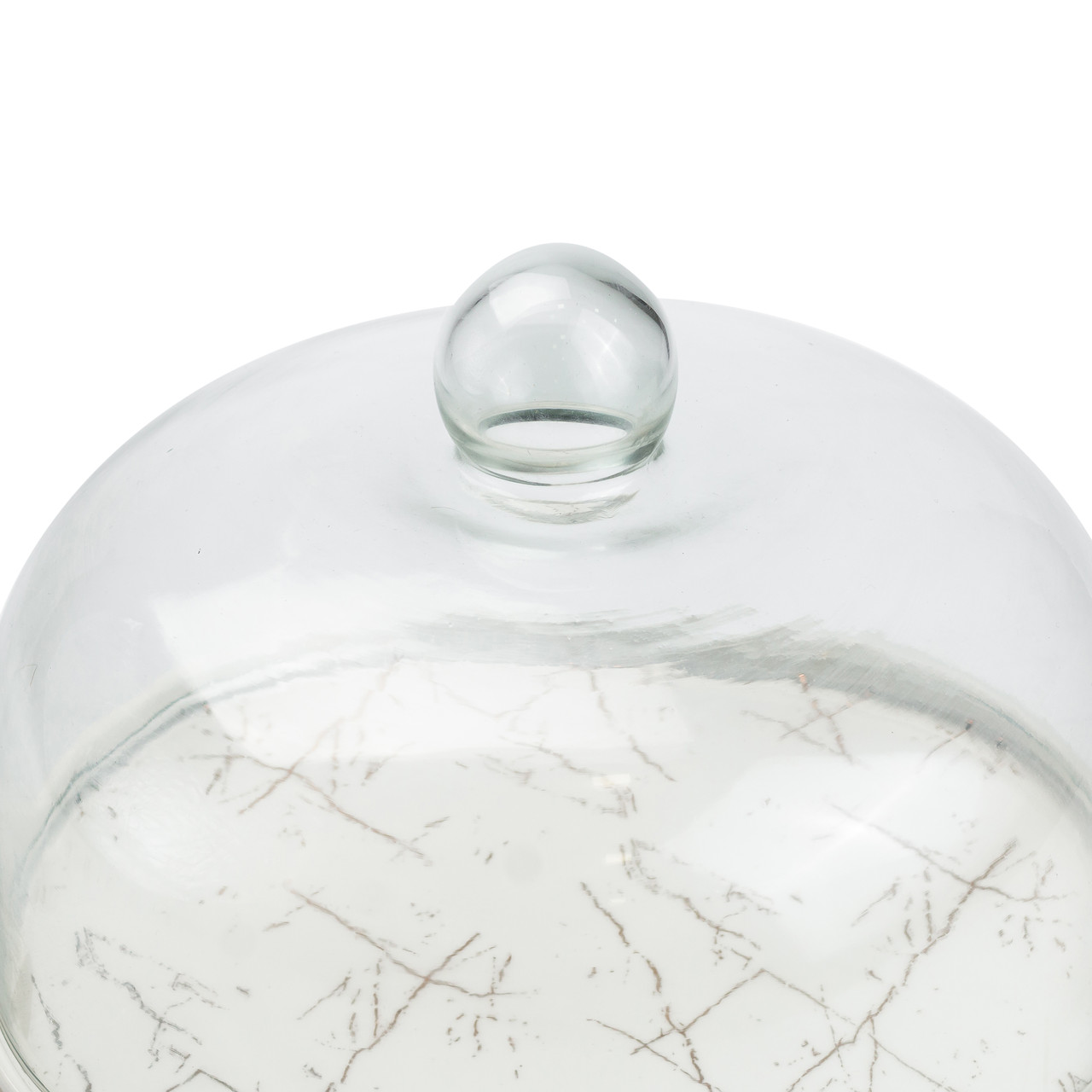 Керамічна тортівниця зі скляною кришкою на бамбуковій підставці HP1203