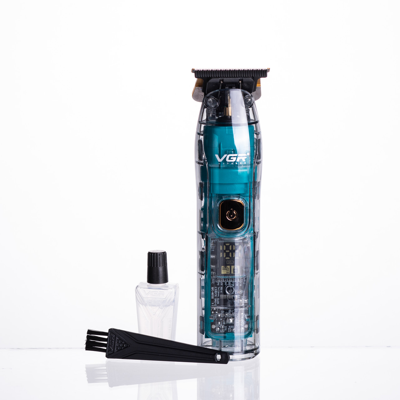 Тример для стрижки акумуляторний з 4 насадками Зелений VGR V-961