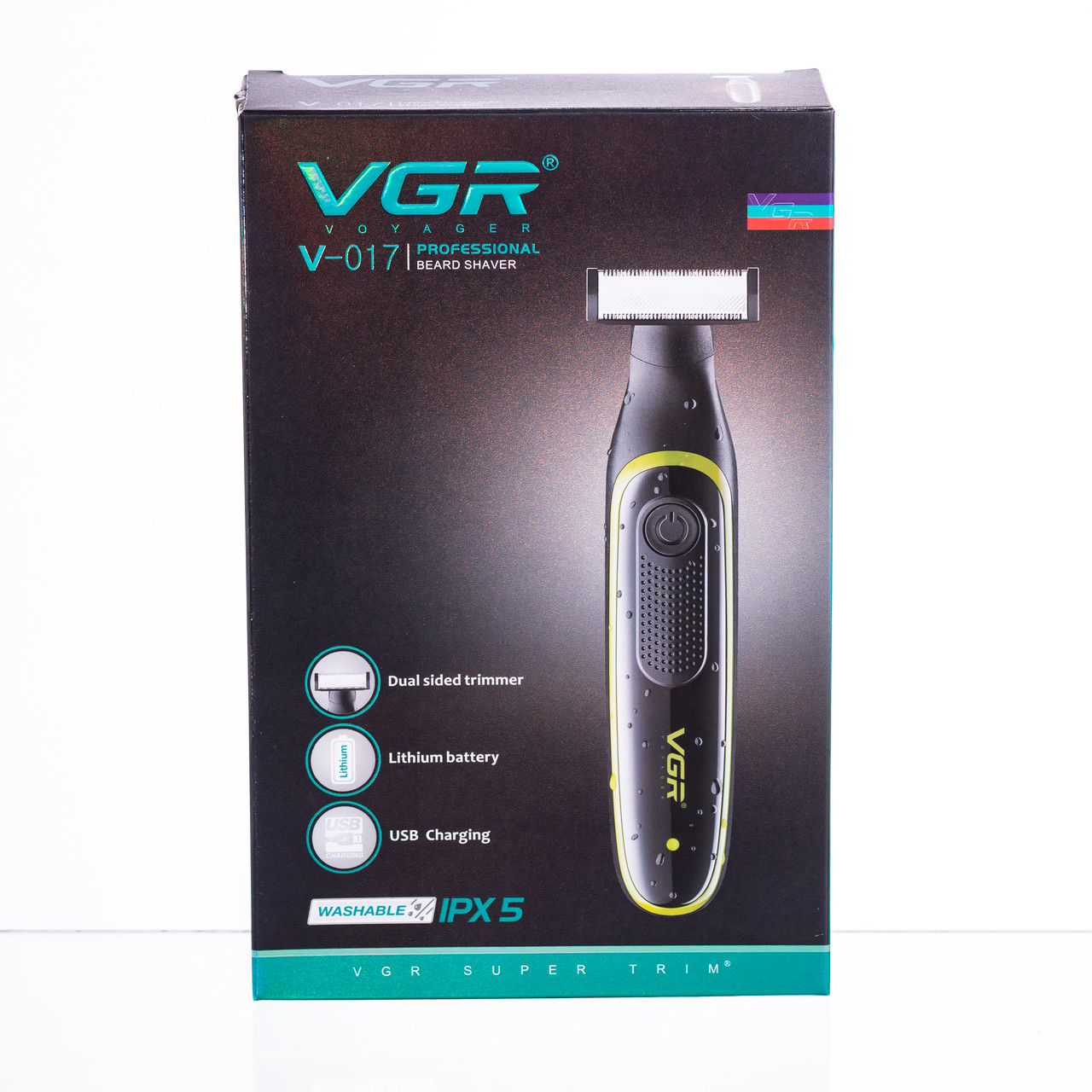 Тример для волосся та бороди з 3 насадками Чорний VGR V-017