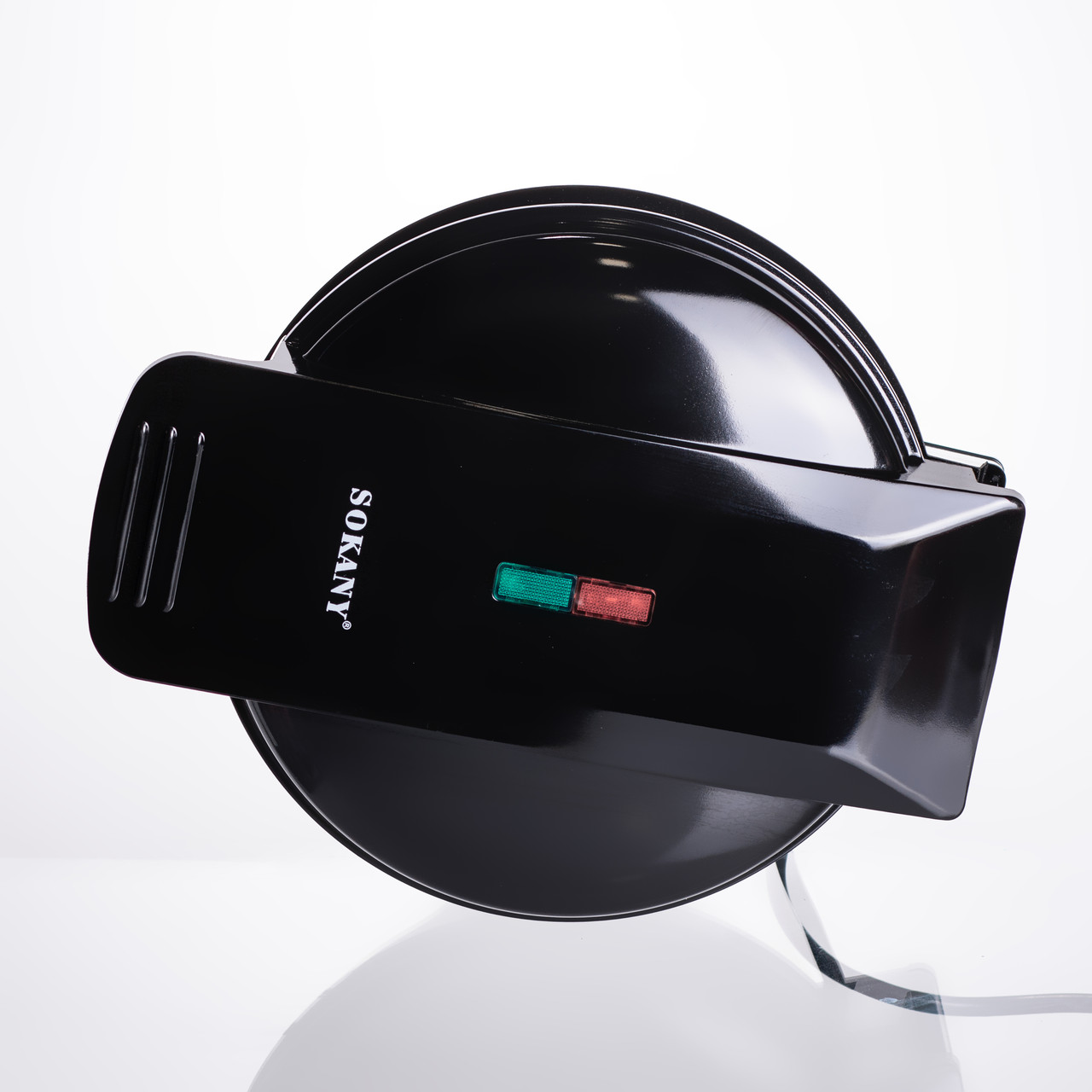 Вафельниця для бельгійських вафель з антипригарним покриттям і LED-індикатором 1000 Вт кругла Sokany SK-519