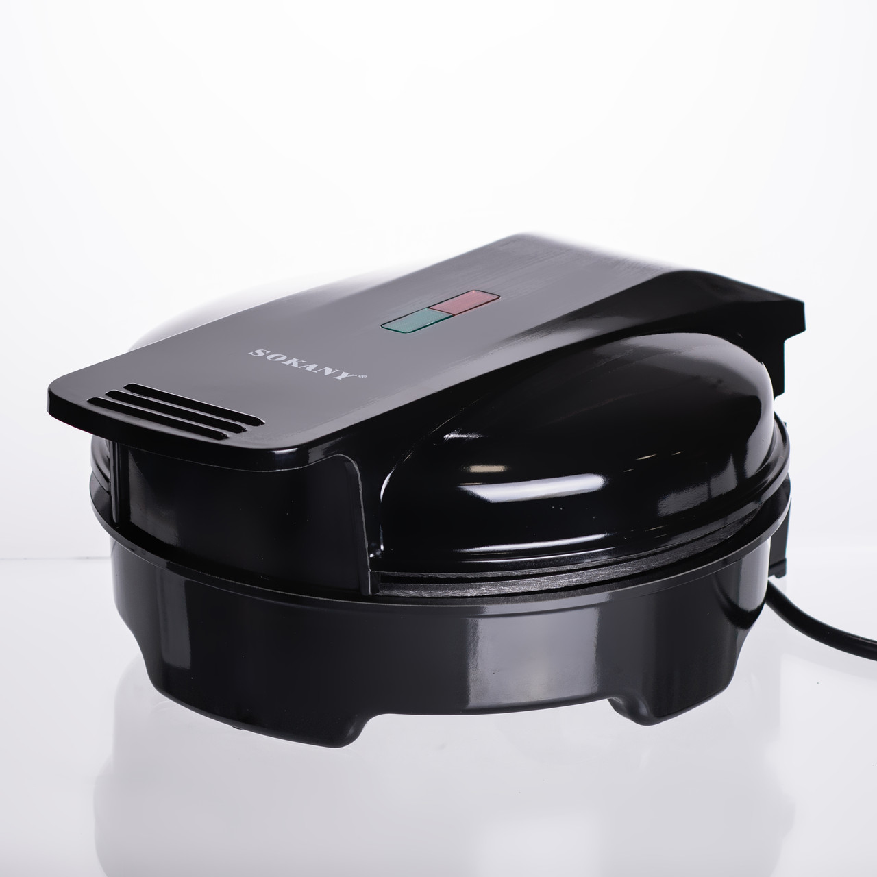Вафельниця для бельгійських вафель з антипригарним покриттям і LED-індикатором 1000 Вт кругла Sokany SK-519