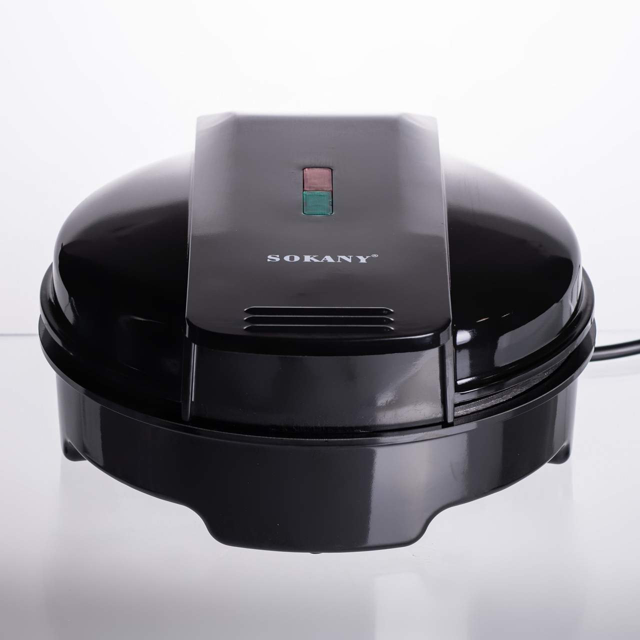 Вафельниця для бельгійських вафель з антипригарним покриттям і LED-індикатором 1000 Вт кругла Sokany SK-519