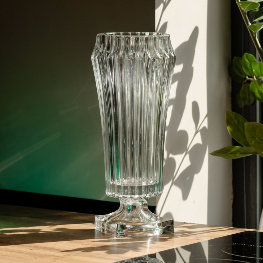 Ваза для квітів кругла 34.5 см скляна декоративна ваза з товстого скла 1.8 л HP-19-141
