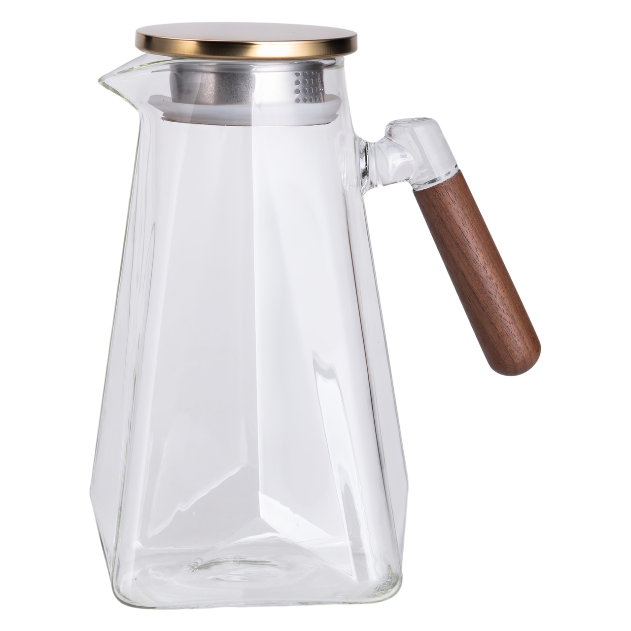 Заварник скляний для чаю 2 л Чайник для заварювання з ручкою прозорий HP-34-32