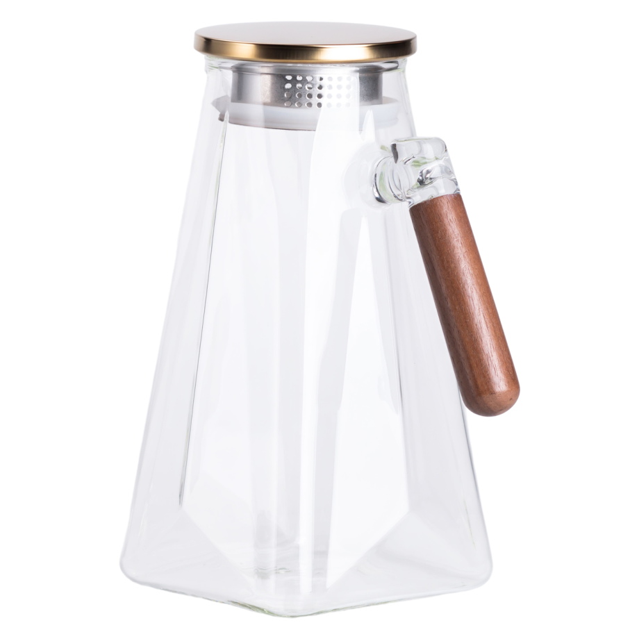 Заварник скляний для чаю 2 л Чайник для заварювання з ручкою прозорий HP-34-32