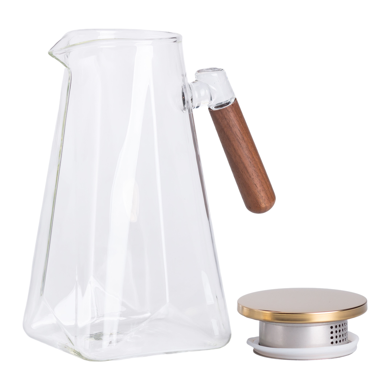 Заварник скляний для чаю 2 л Чайник для заварювання з ручкою прозорий HP-34-32