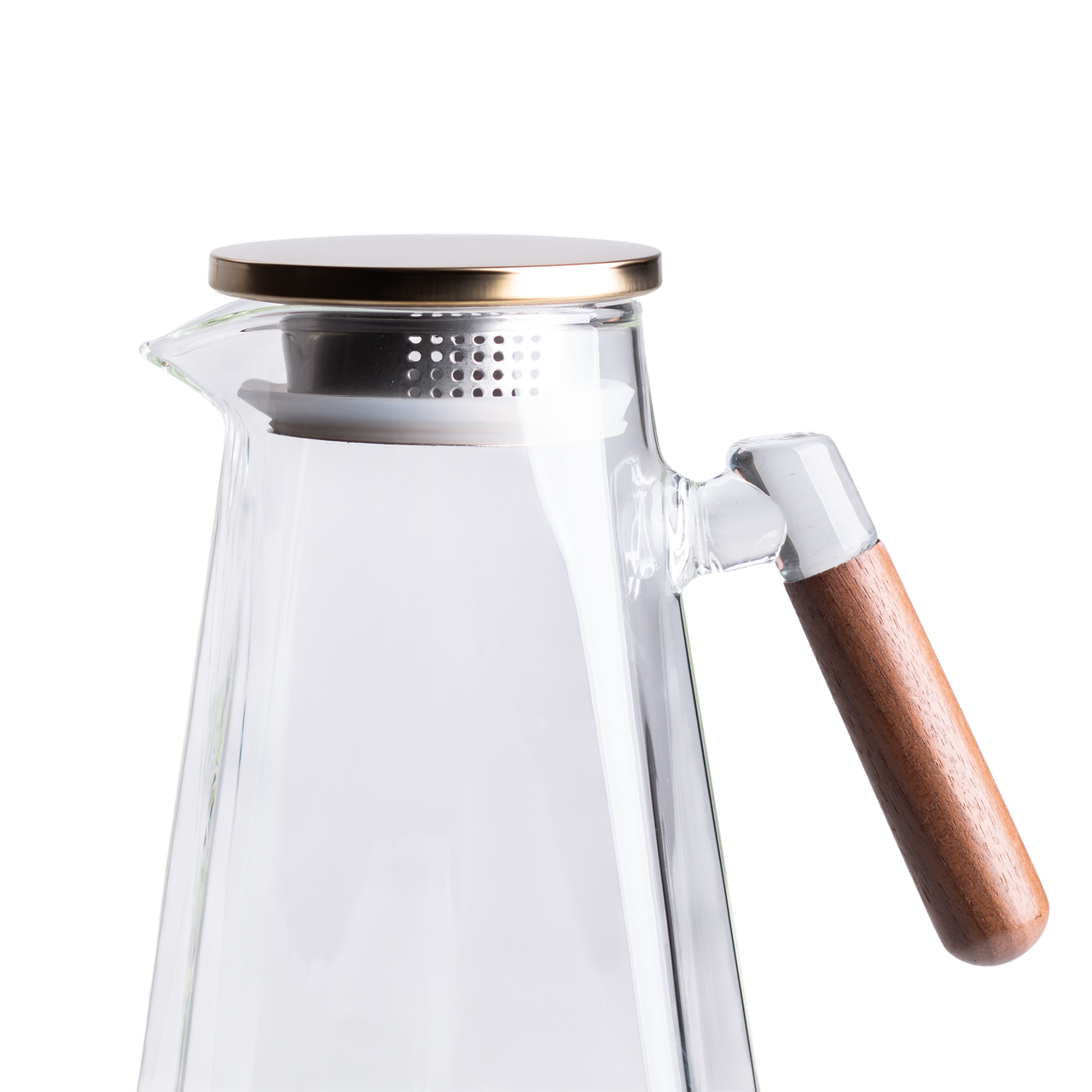 Заварник скляний для чаю 2 л Чайник для заварювання з ручкою прозорий HP-34-32