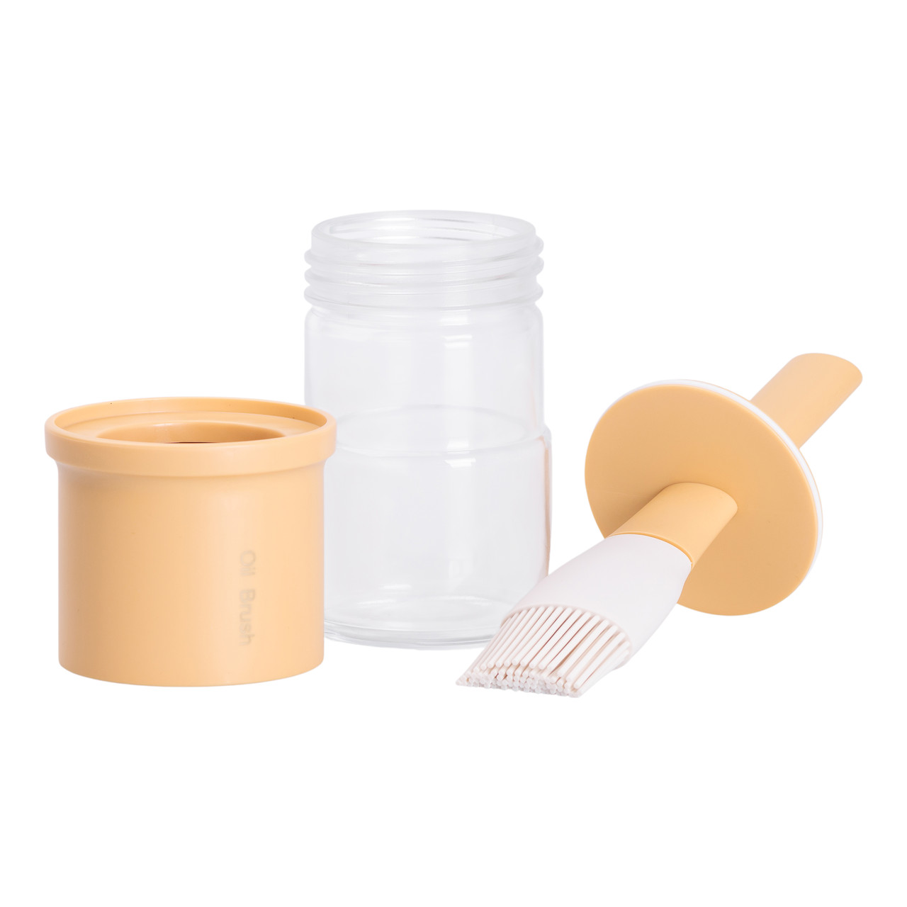 Баночка для олії з пензликом 300 мл диспенсер з пензликом для оливкової, соняшникової олії Жовтий HP-34-11Y