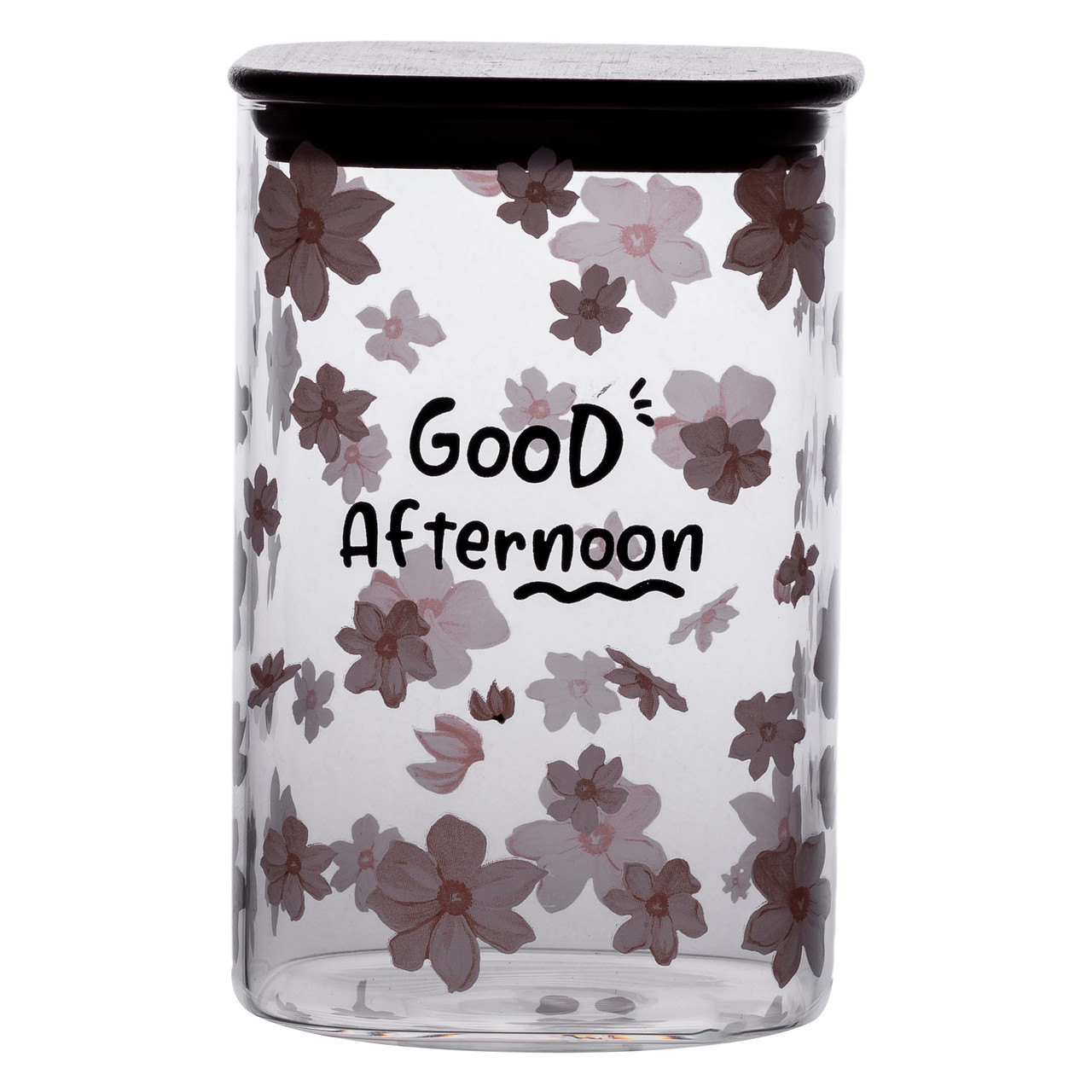 Банка для сипучих продуктів з бамбуковою кришкою 1.2 л ємність для сипучих скло HP-34-23