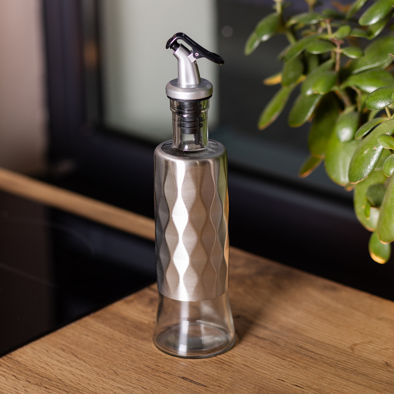 Пляшка для олії з дозатором 300 мл скляна пляшка для оливкової та соняшникової олії HP-1361