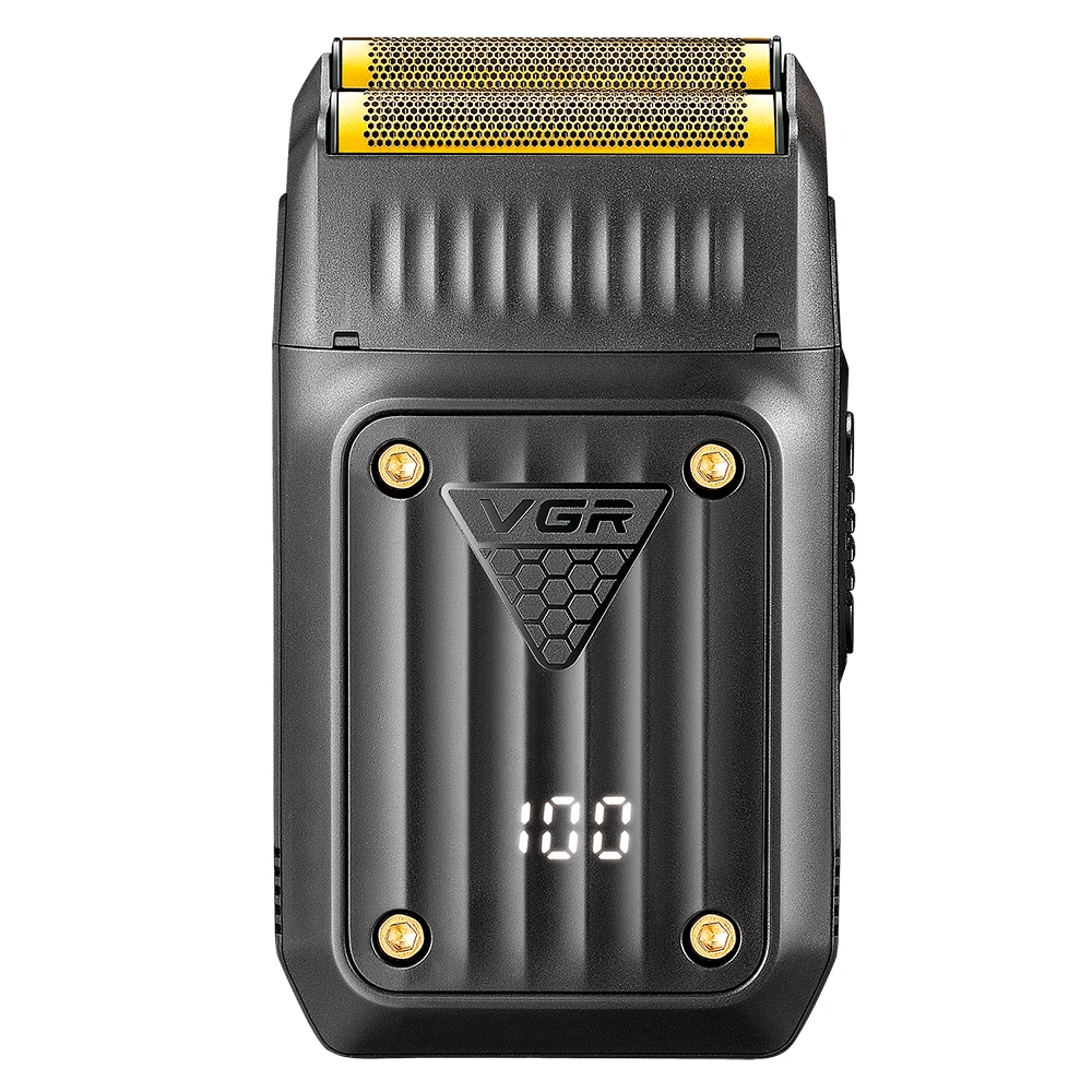 Електробритва чоловіча шейвер з подвійним лезом та LED-дисплеєм VGR V-363
