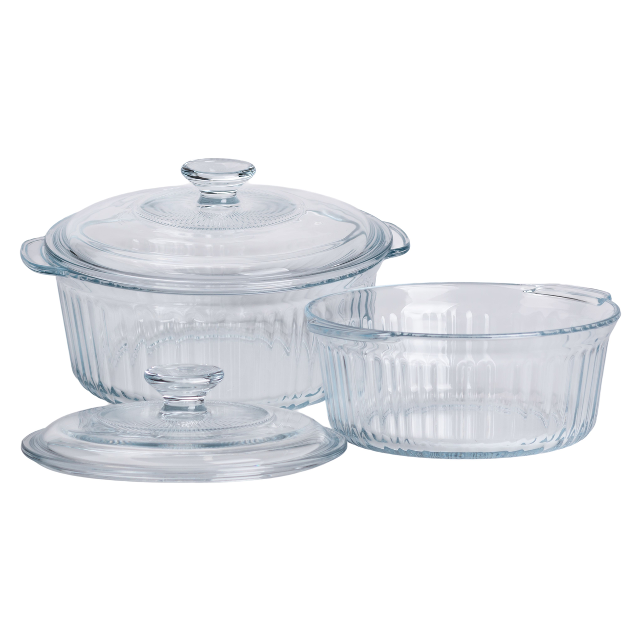 Форми для запікання набір 2 шт скляні з кришками круглі HP-34-26