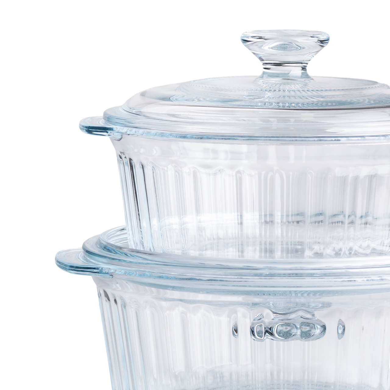 Форми для запікання набір 2 шт скляні з кришками круглі HP-34-26