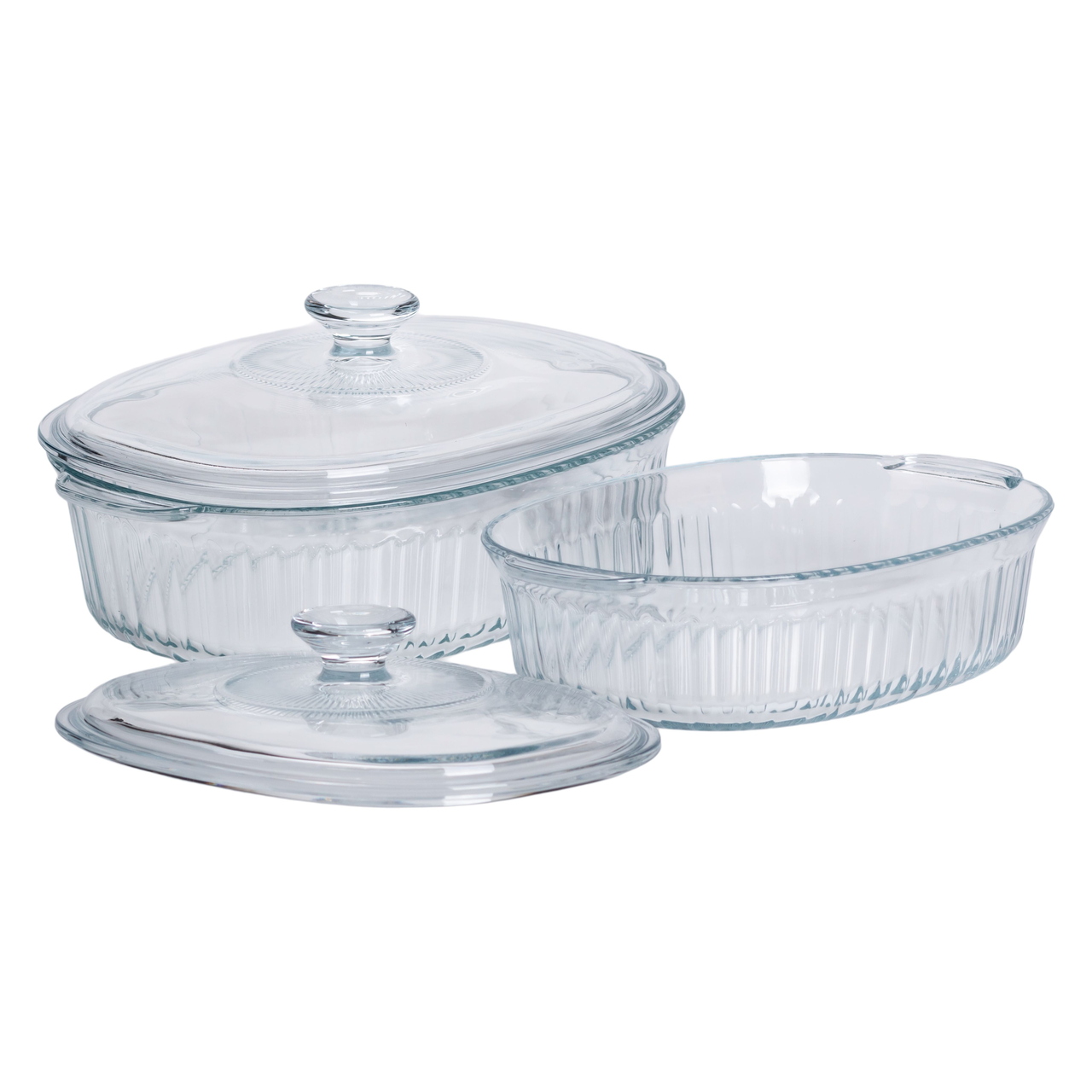 Форми для запікання набір 2 шт скляні з кришками овальні HP-34-27
